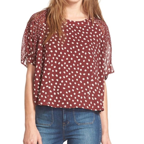 Madewell Cheetah Dots Silk Top - Picture 1 of 8